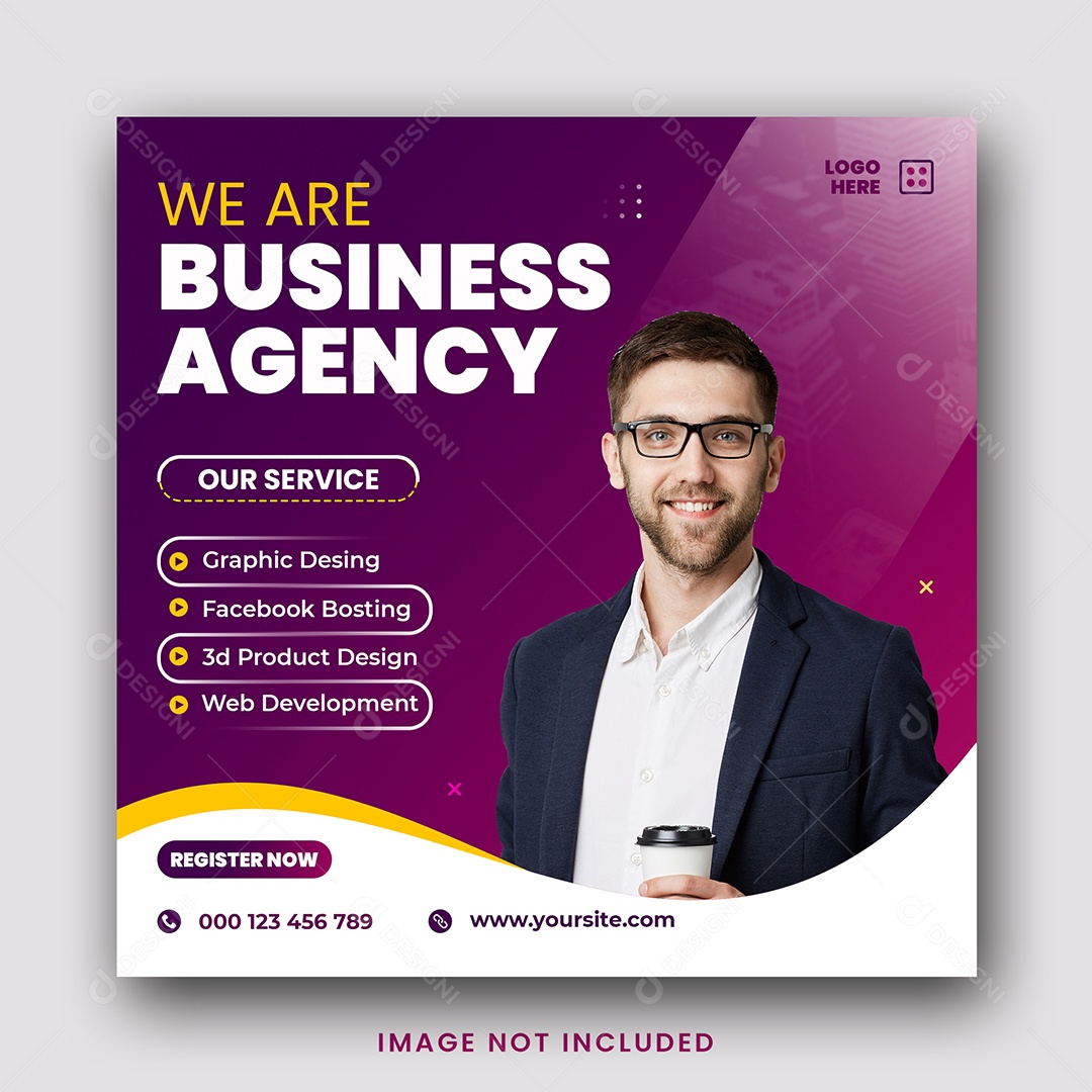 Somos Uma  Agência de Negócios Criativos Social Media PSD Editável