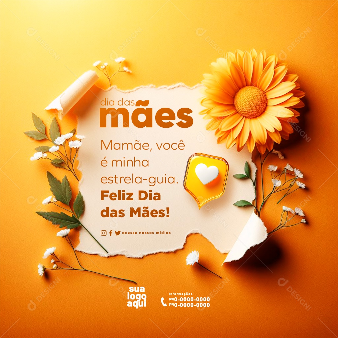 Dia das Mães 12 de Maio Mamãe Social Media PSD Editável