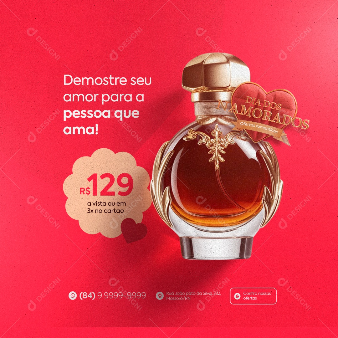 Dia dos Namorados Ofertas Românticos Presentes Importados Perfume Social Media PSD Editável