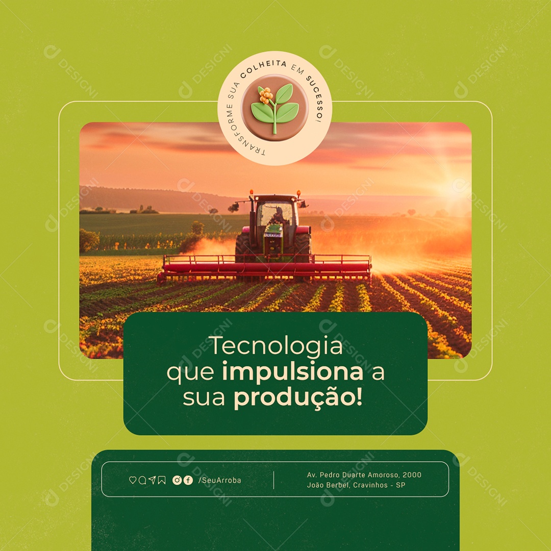 Agro Business Technology That Boosts Your Social Media Production Editable PSD