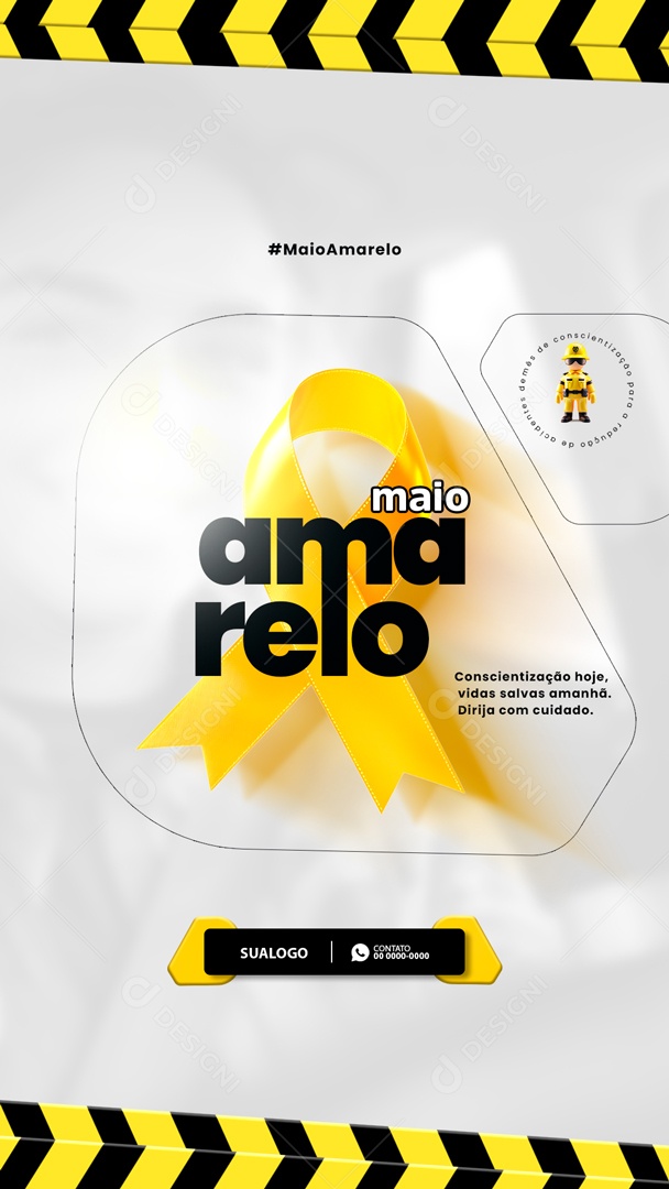 Story Maio Amarelo Conscientização Hoje Vidas Salva Amanhã Social Media PSD Editável