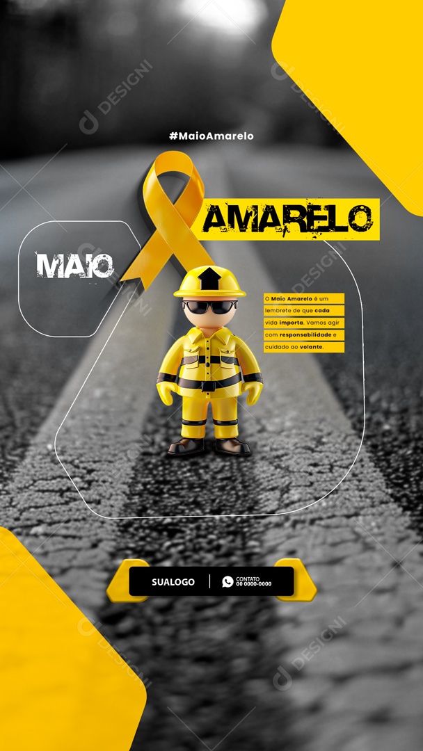 Story Maio Amarelo Social Media PSD Editável