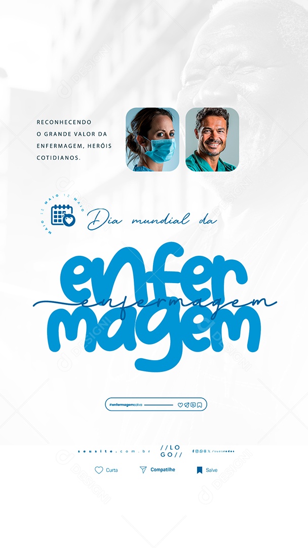Story Dia Mundial Da Enfermagem 12 De Maio Social Media PSD Editável