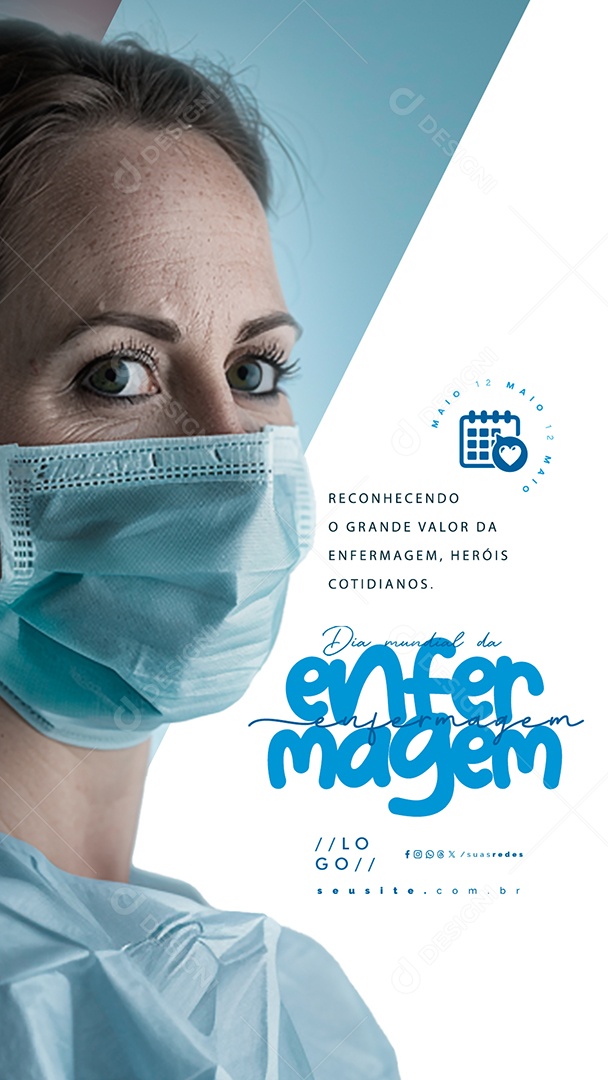 Story Dia Mundial Da Enfermagem 12 De Maio Social Media PSD Editável