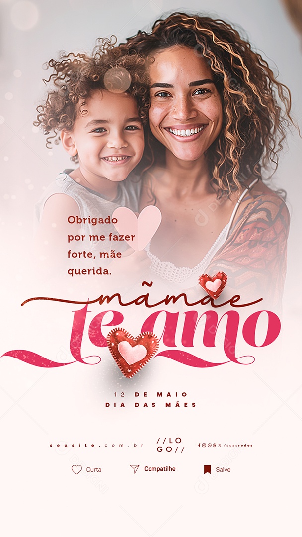 Story Dia Das Mães 12 de Maio Mamãe Te Amo Social Media PSD Editável