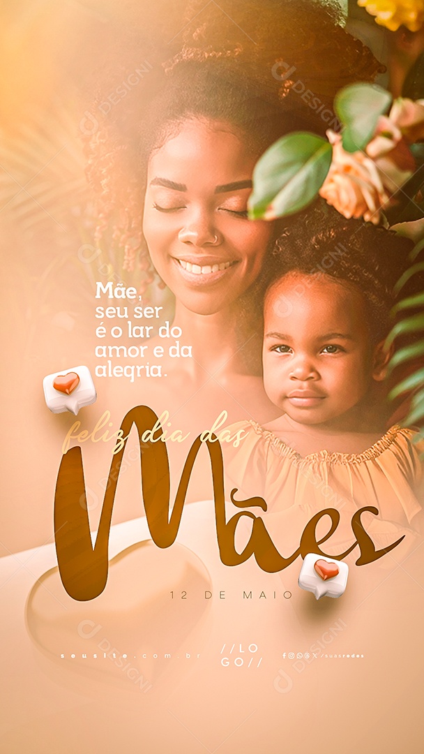 Story Feliz Dia Das Mães 12 de Maio Social Media PSD Editável