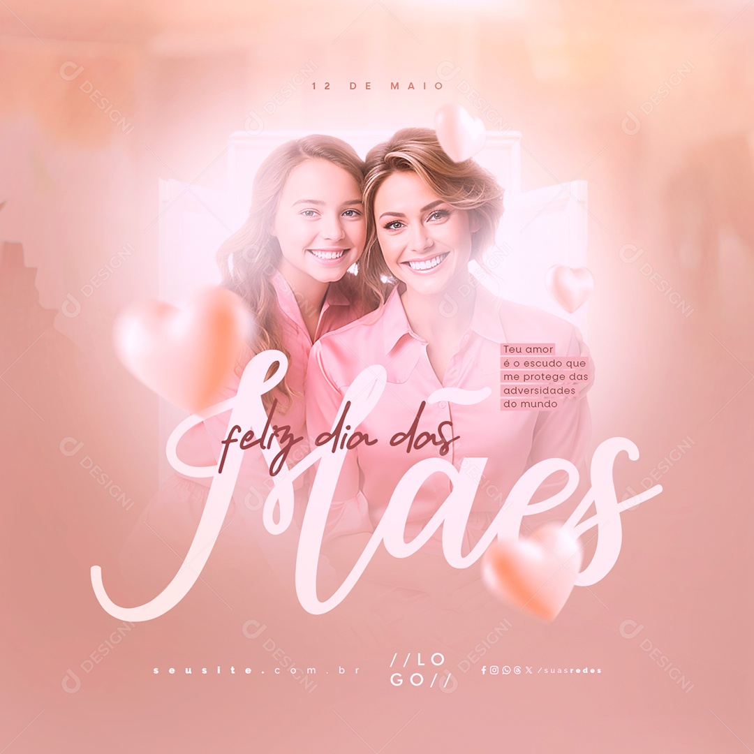 Feliz Dia Das Mães 12 de Maio Social Media PSD Editável