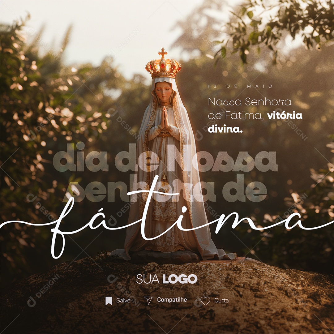 Dia de Nossa Senhora de Fátima 13 de Maio Social Media PSD Editável