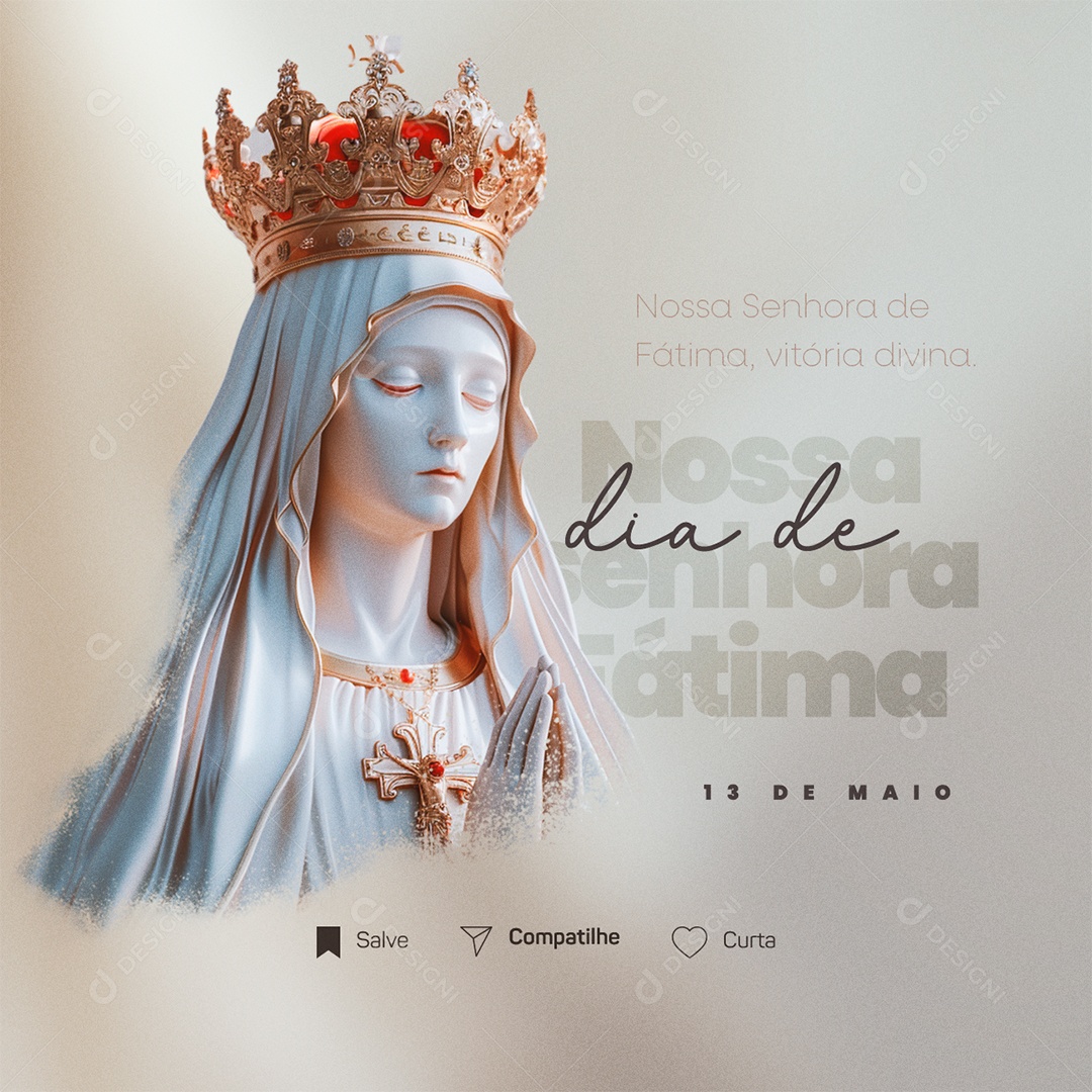 Social Media Dia de Nossa Senhora de Fátima 13 de Maio PSD Editável