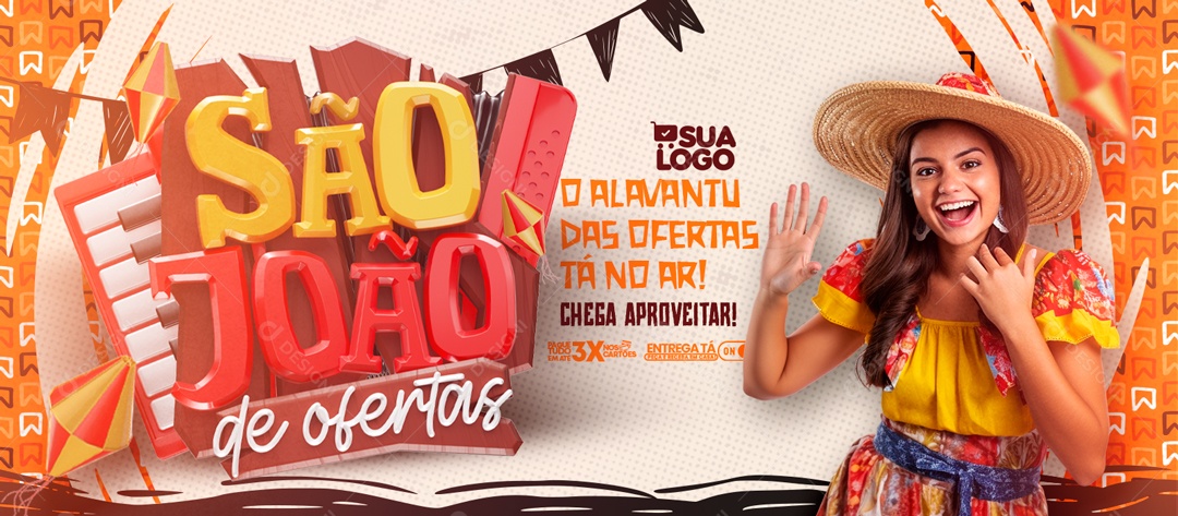 Banner São João de Ofretas o Alavantu das Ofertas tá no Ar Social Media PSD Editável