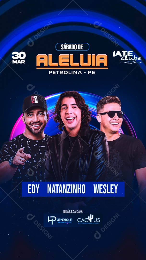 Flyer Story Sábado de  Aleluia Edy Natanzinho Wesley Social Media PSD Editável