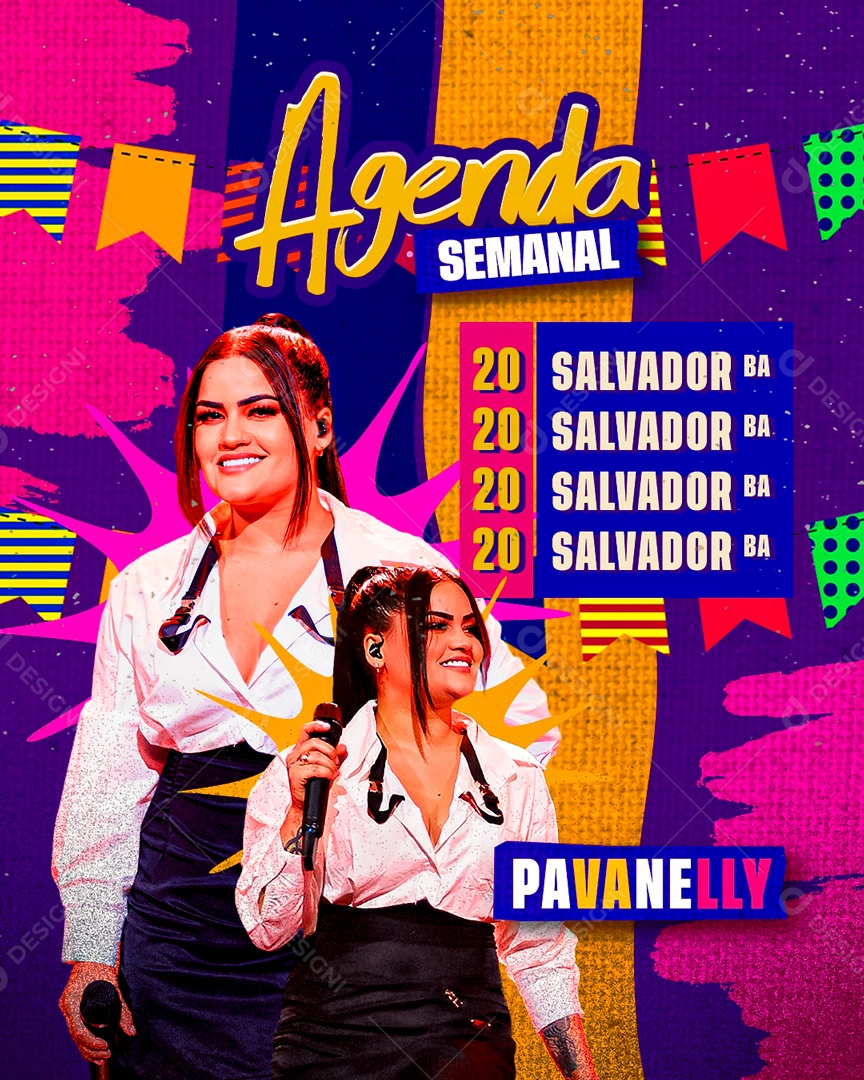 Flyer Agenda Semanal Pavanelly Social Media PSD Editável