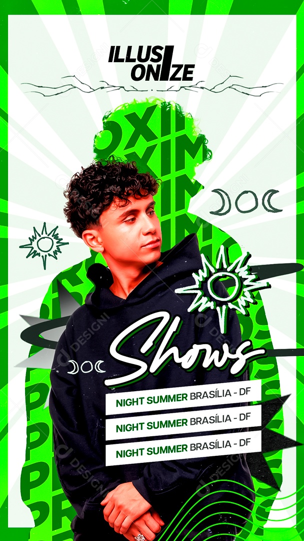 Flyer Story Shows Illus Onze Social Media PSD Editável