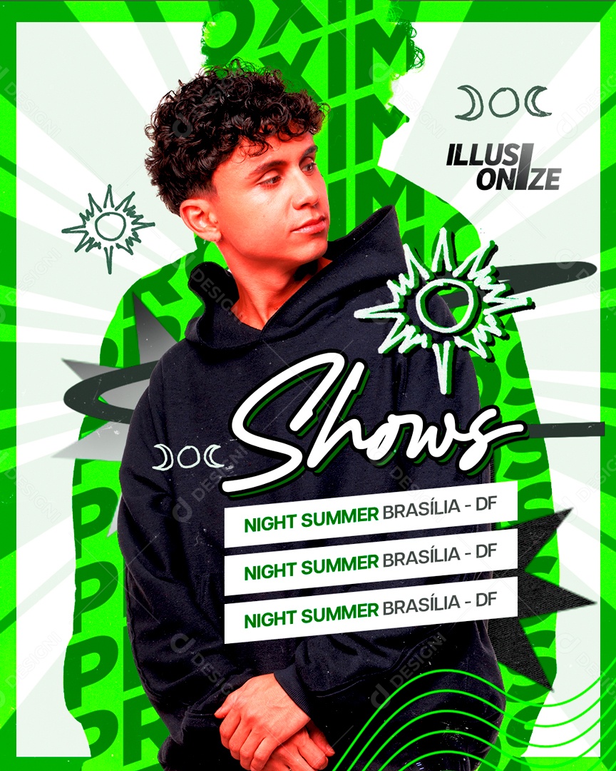 Flyer Shows Illus Onze Social Media PSD Editável