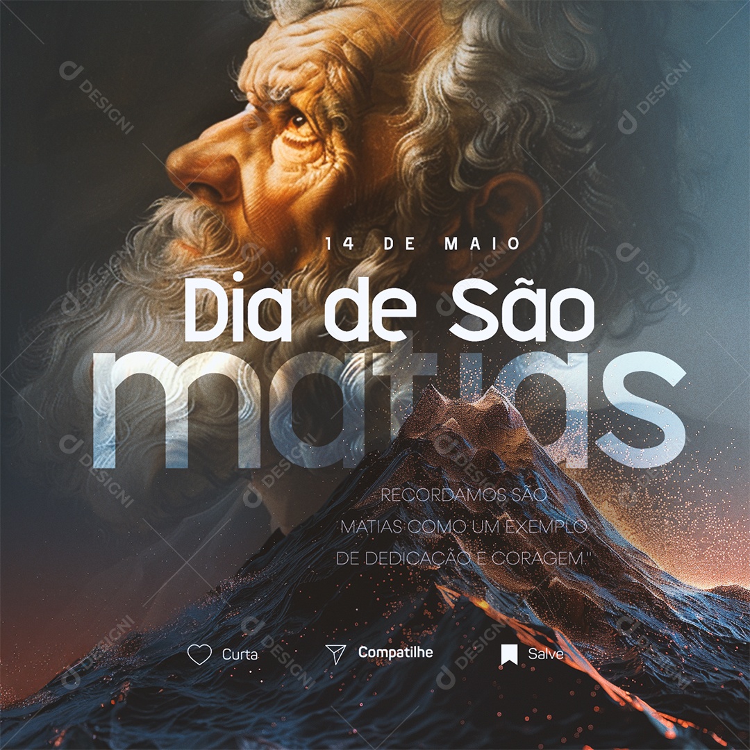 Dia de São Matias 14 de Maio Recordamos como Um Exemplo de Dedicação Social Media PSD Editável