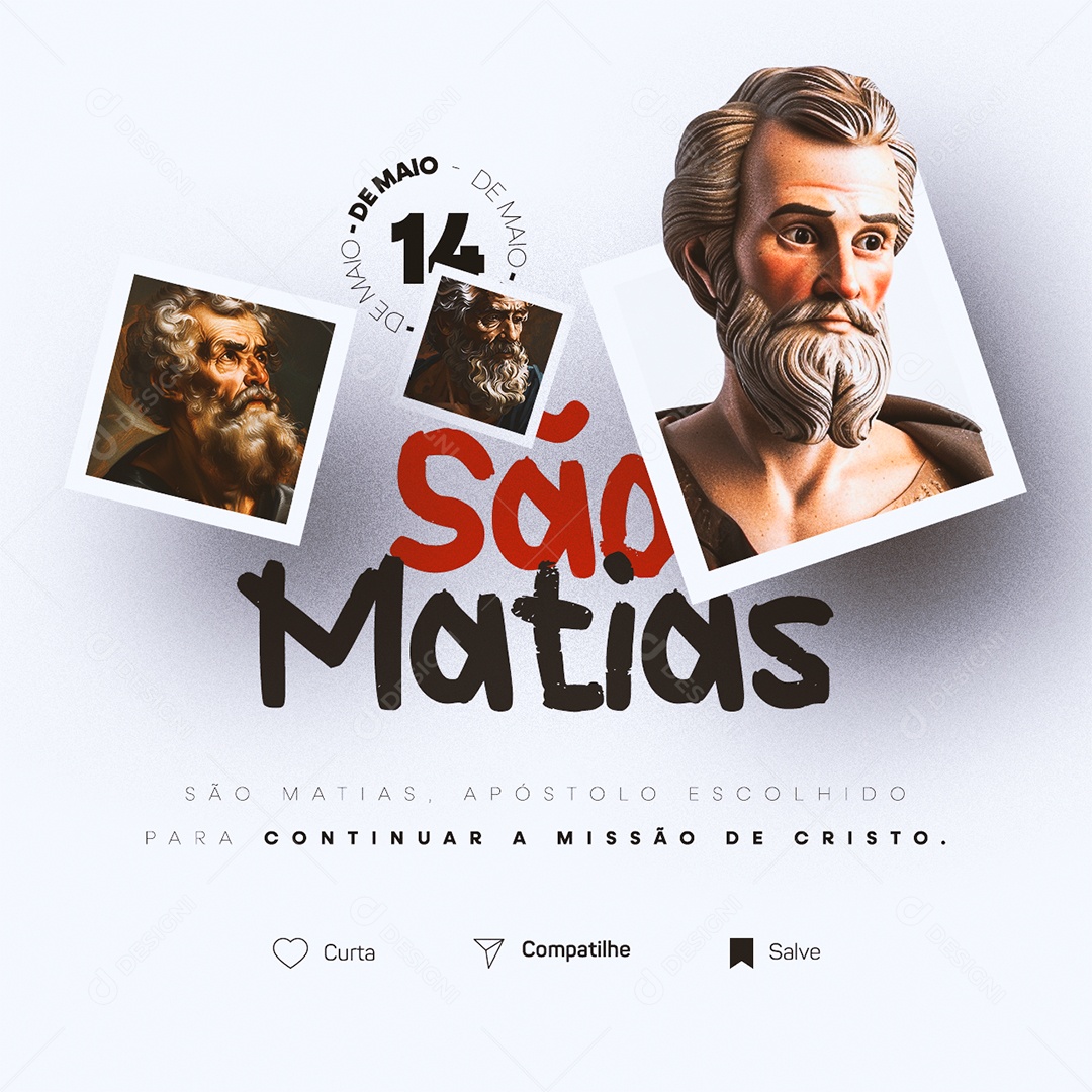 Dia de São Matias 14 de Maio Apóstolo Escolhido Social Media PSD Editável