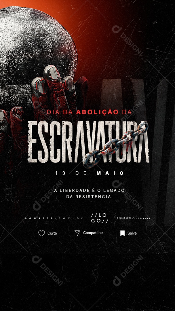 Story Dia da Abolição da Escravatura 13 de Maio Social Media PSD Editável