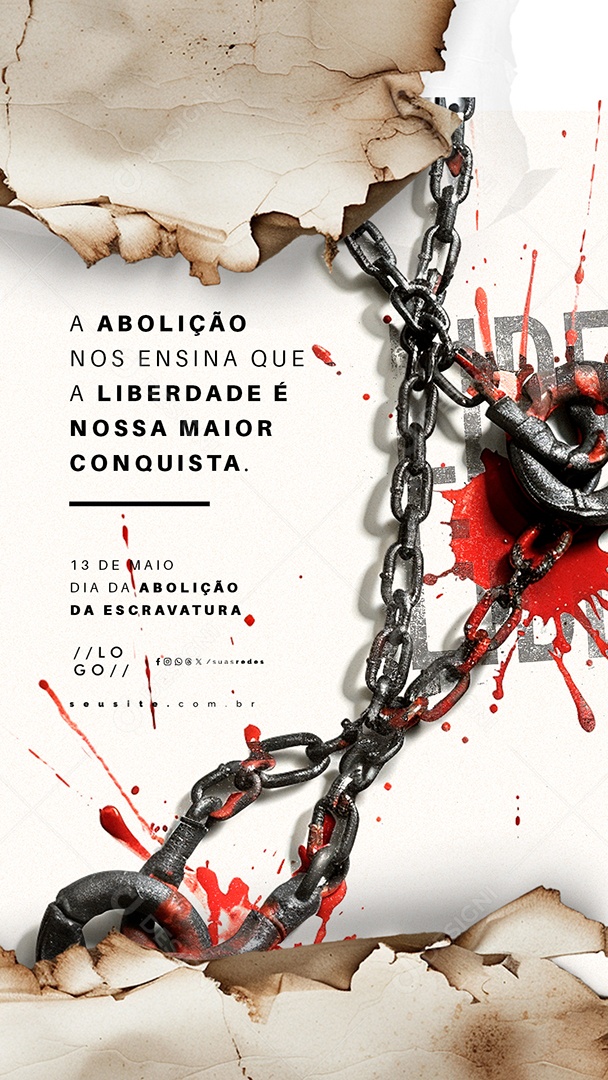 Story Dia da Abolição da Escravatura 13 de Maio Social Media PSD Editável