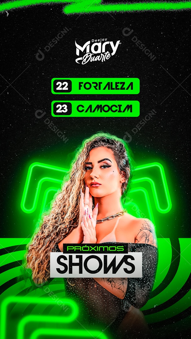 Flyer Próximos Shows Deejay Mary Duarte Social Media PSD Editável