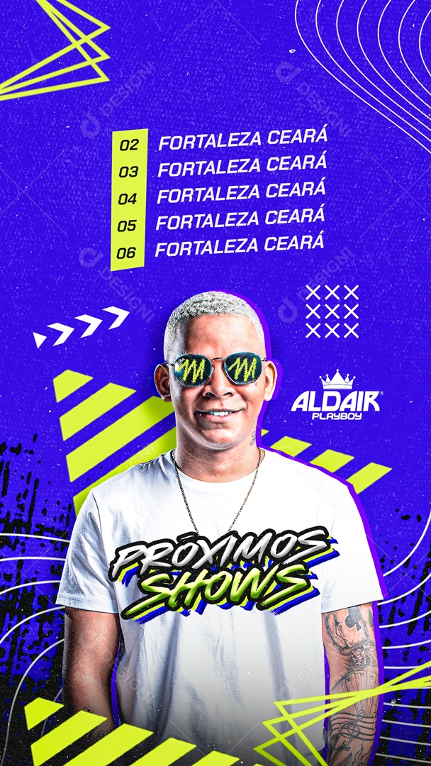 Flyer Próximo Shows Aldair Playboy Social Media PSD Editável