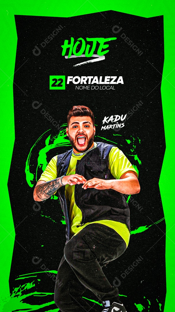 Flyer Hoje Kadu Martins Social Media PSD Editável