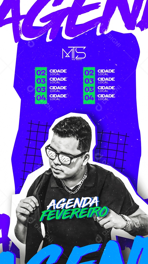 Flyer Agenda de Feverreiro MST Social Media PSD Editável