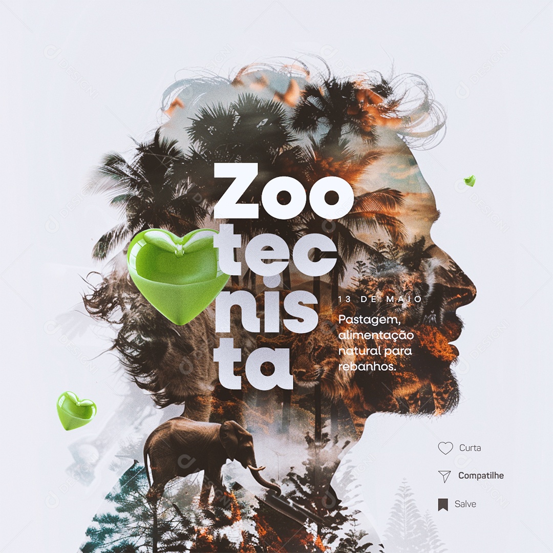 Dia Do Zootecnista 13 De Maio Pastagem Alimentação Natural Social Media PSD Editável