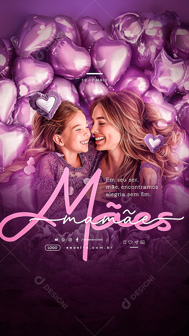 Story Dia Das Mães 12 de Maio Em Seu Ser Mãe Social Media PSD Editável