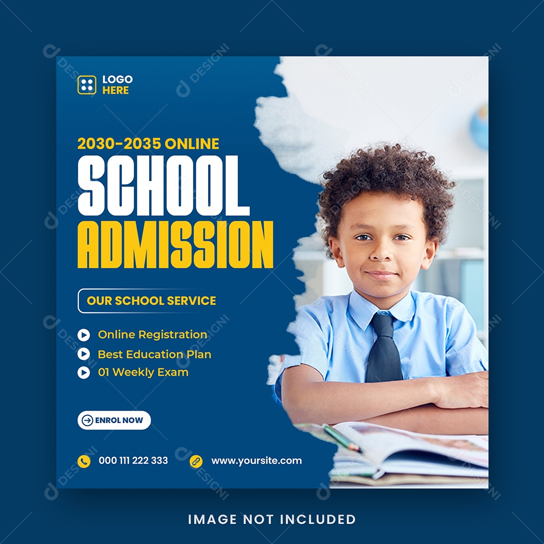 Escola de Admissão Social Media PSD Editável