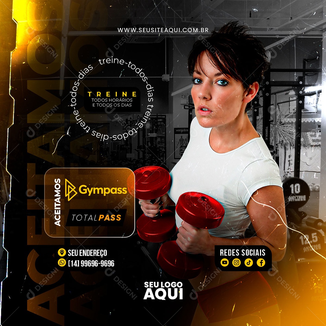 Academia Crossfit Fitness Social Media PSD Editável