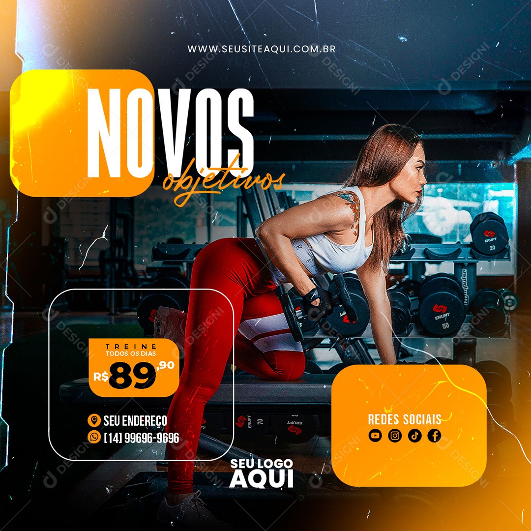 Academia Crossfit Fitness Social Media PSD Editável