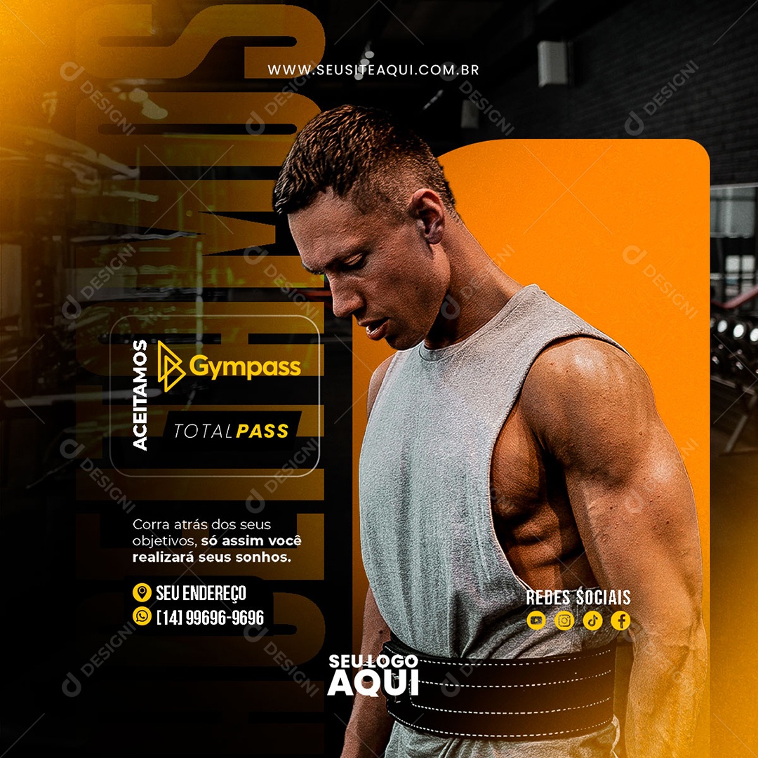 Academia Crossfit Fitness Social Media PSD Editável