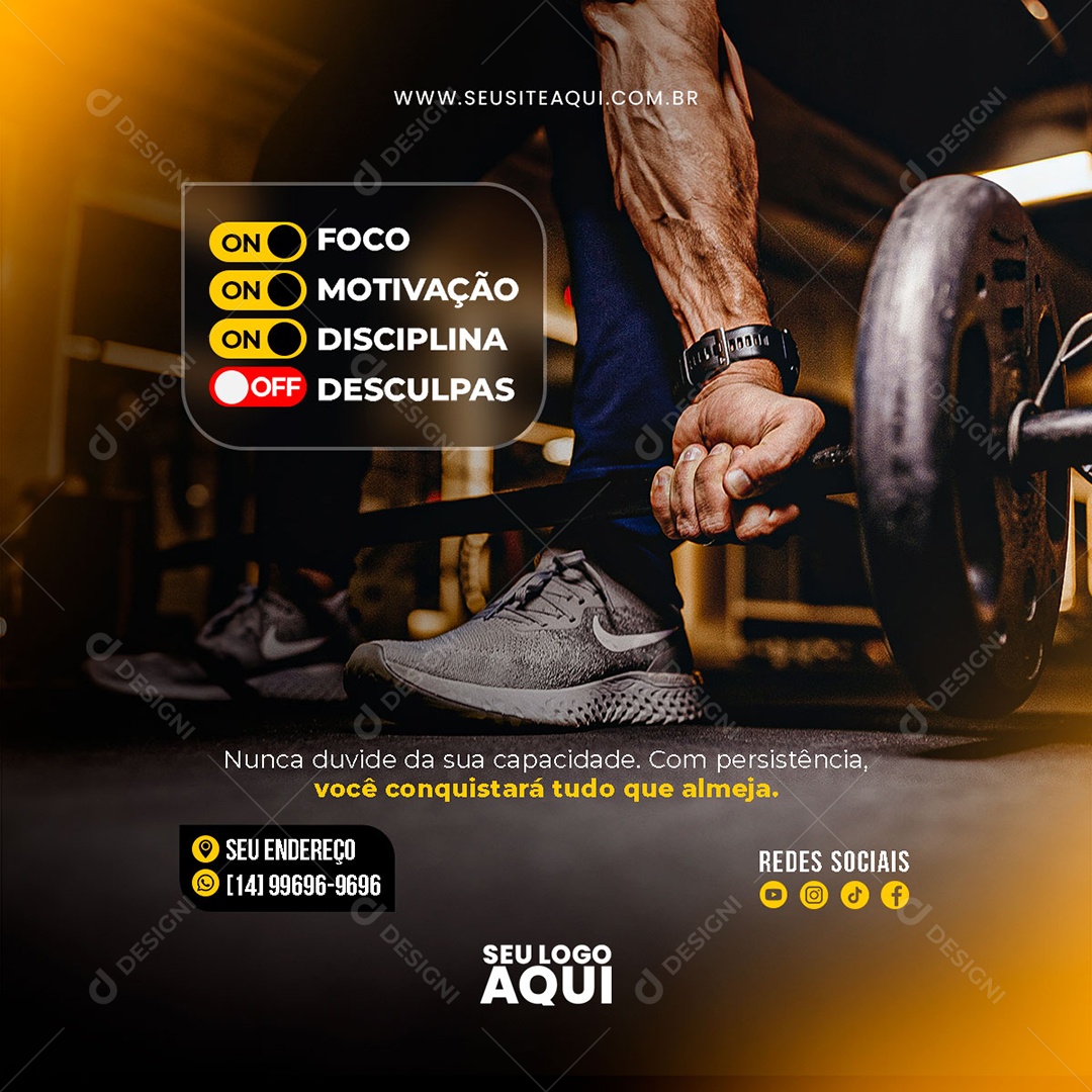 Academia Crossfit Fitness Social Media PSD Editável