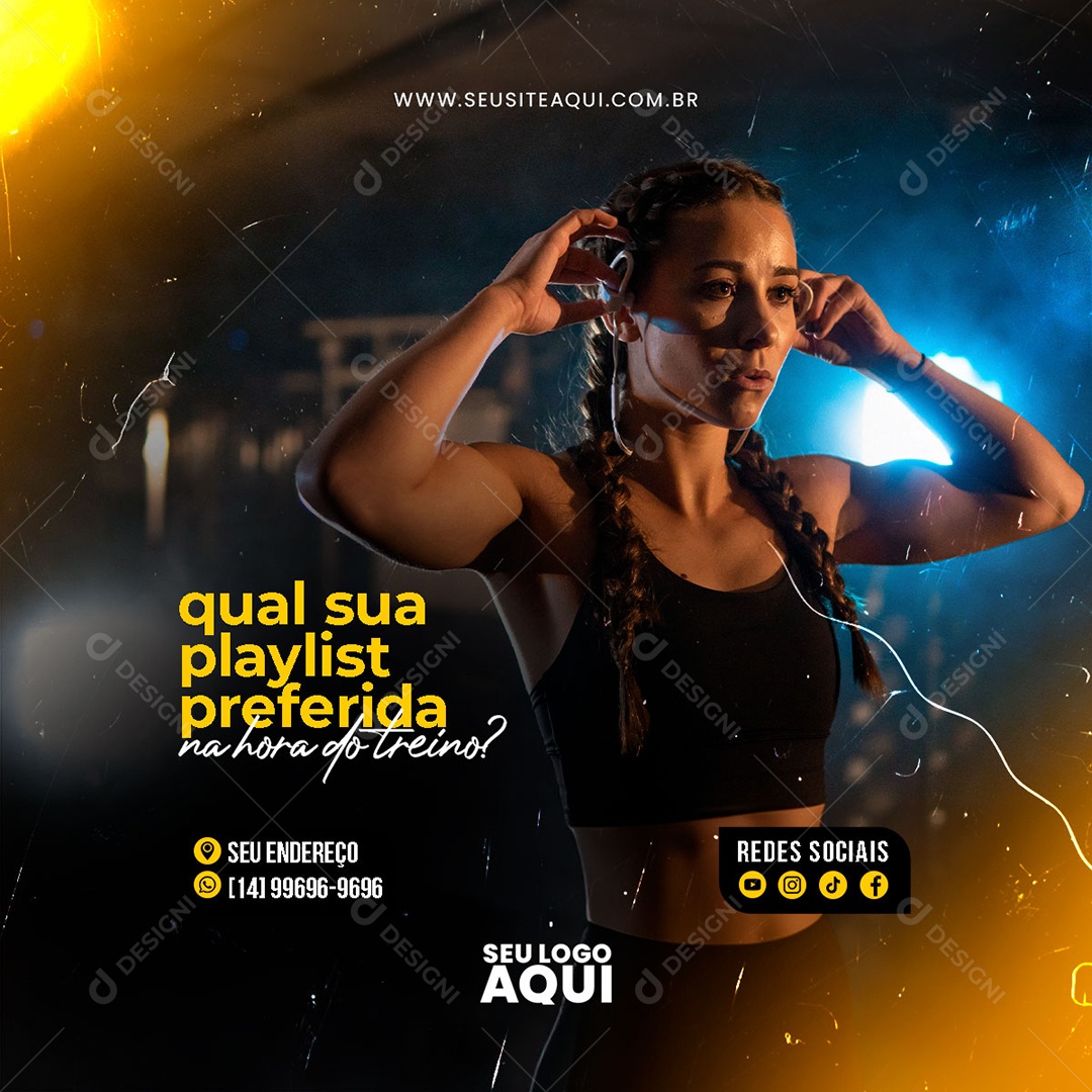 Academia Crossfit Fitness Social Media PSD Editável