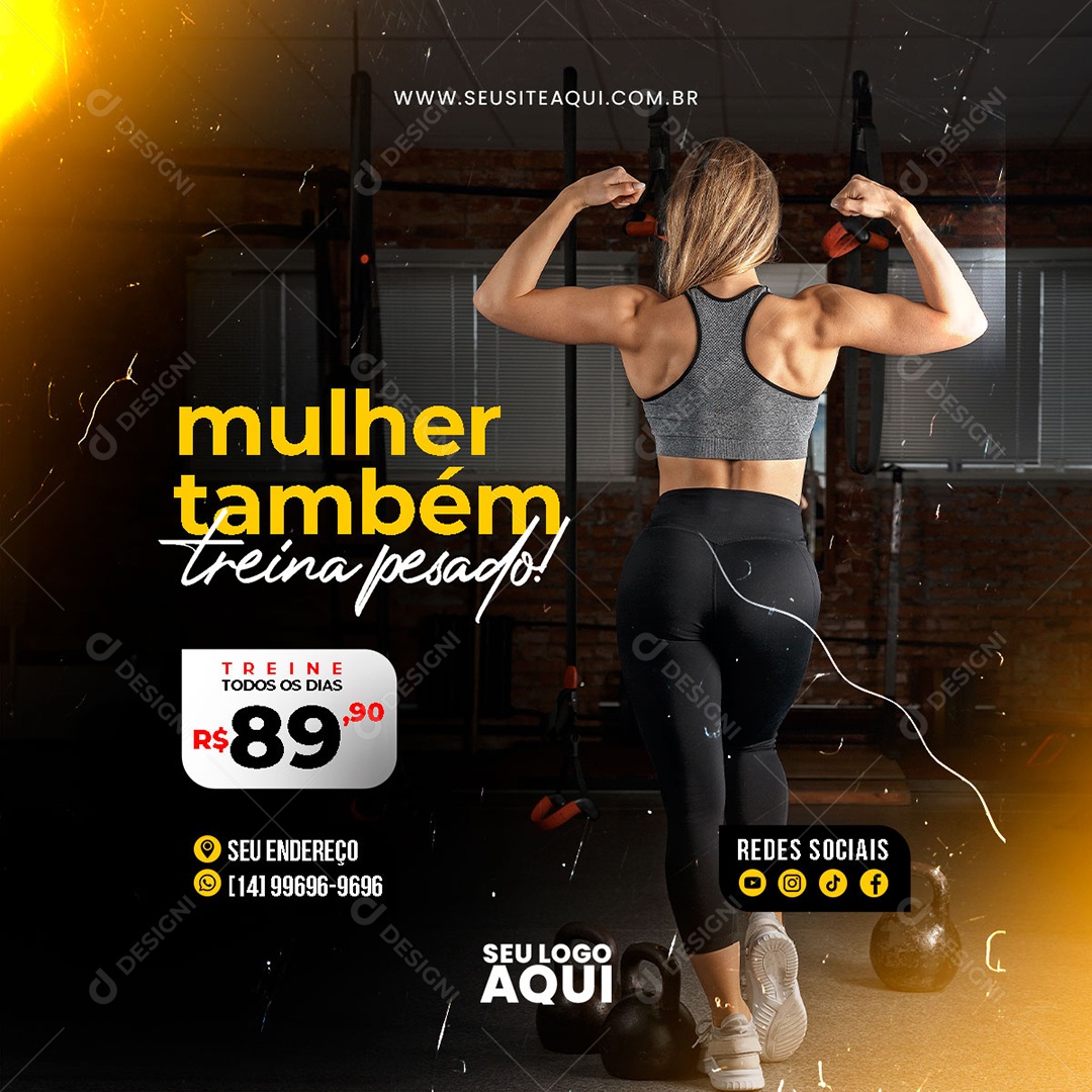 Academia Crossfit Fitness Social Media PSD Editável