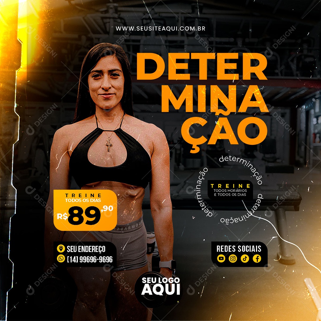 Academia Crossfit Fitness Social Media PSD Editável