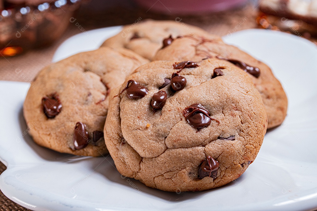 Cookies com gotas de chocolate