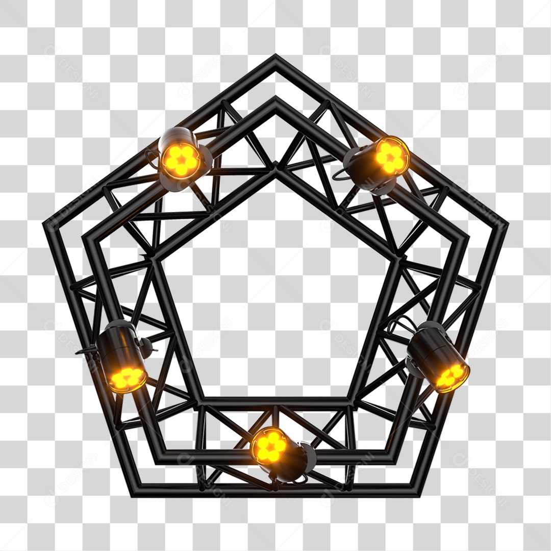 3D Metal Structure Element For Transparent PNG Events
