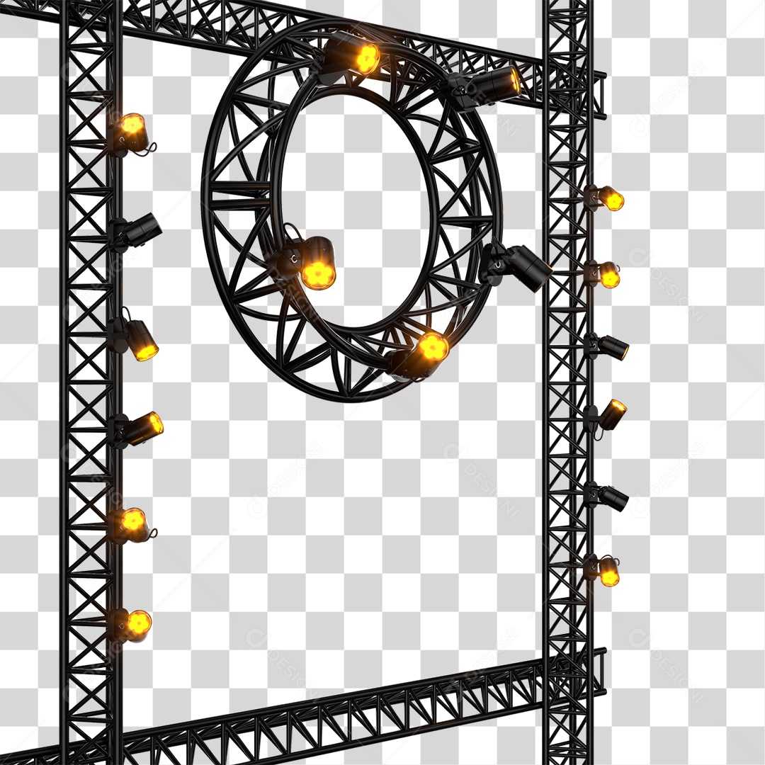 Elemento 3D Estrutura de Metal Para Eventos PNG Transparente