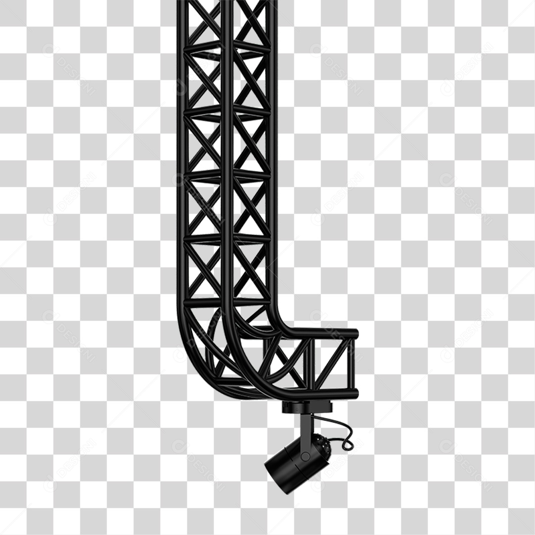 Elemento 3D Estrutura de Metal Para Eventos PNG Transparente