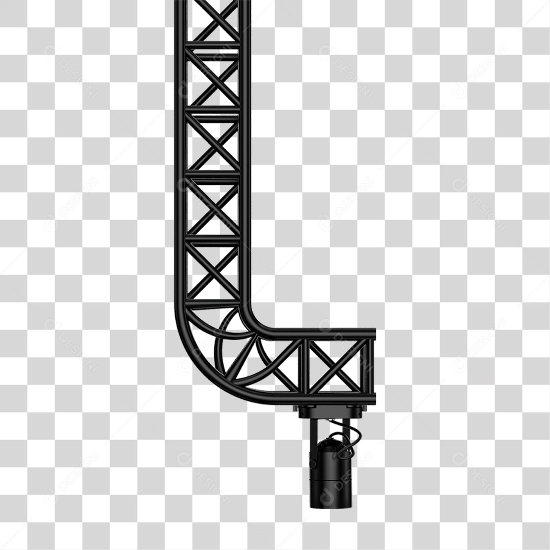 Elemento 3D Estrutura de Metal Para Eventos PNG Transparente