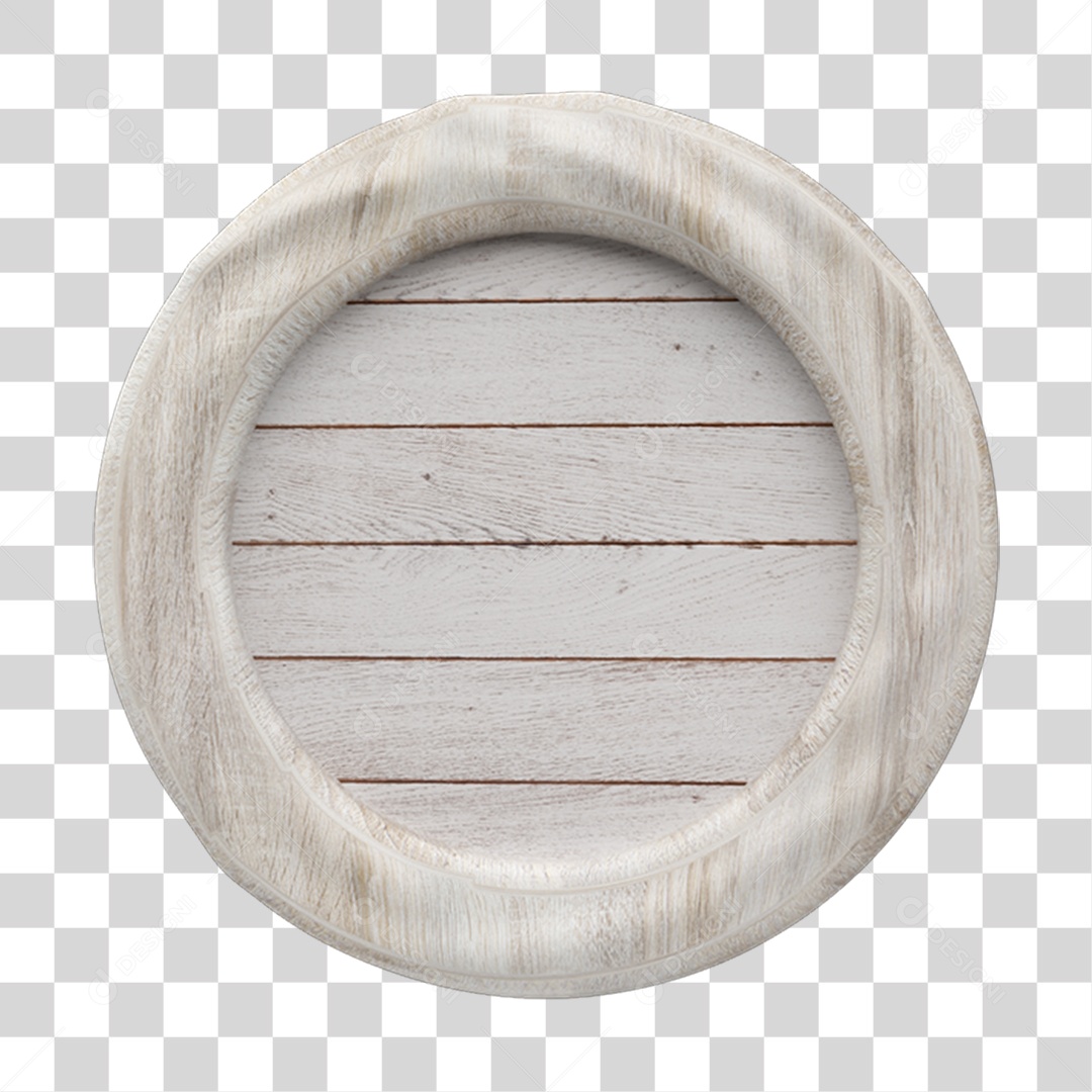 Elemento 3D Placa de Madeira PNG Transparente