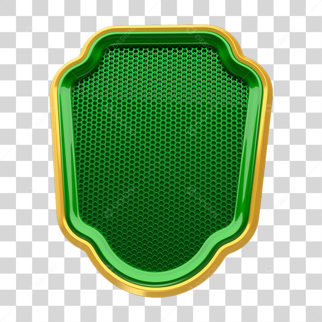 Elemento 3D Placa Escudo PNG Transparente