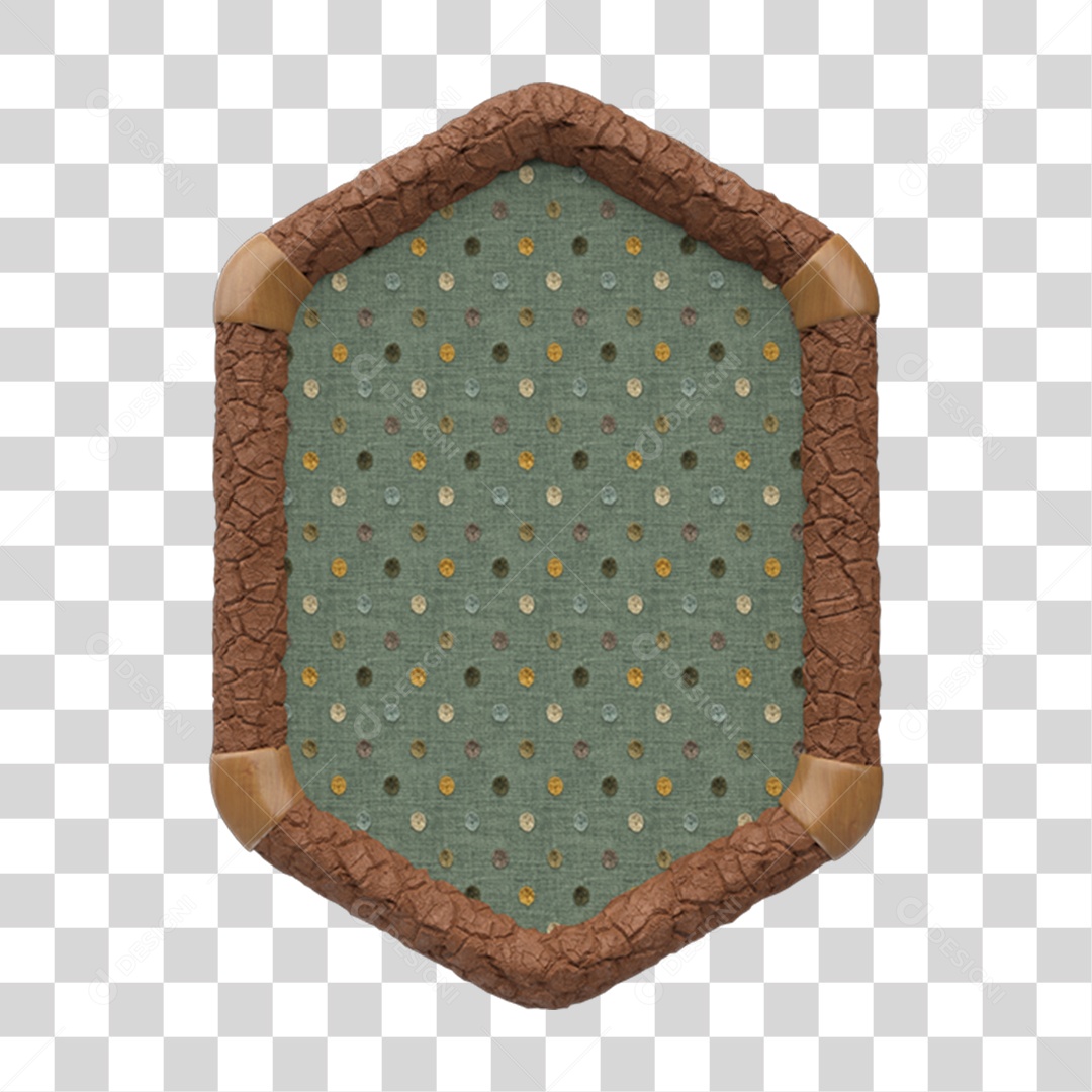 Elemento 3D Placa Moldura de São João PNG Transparente