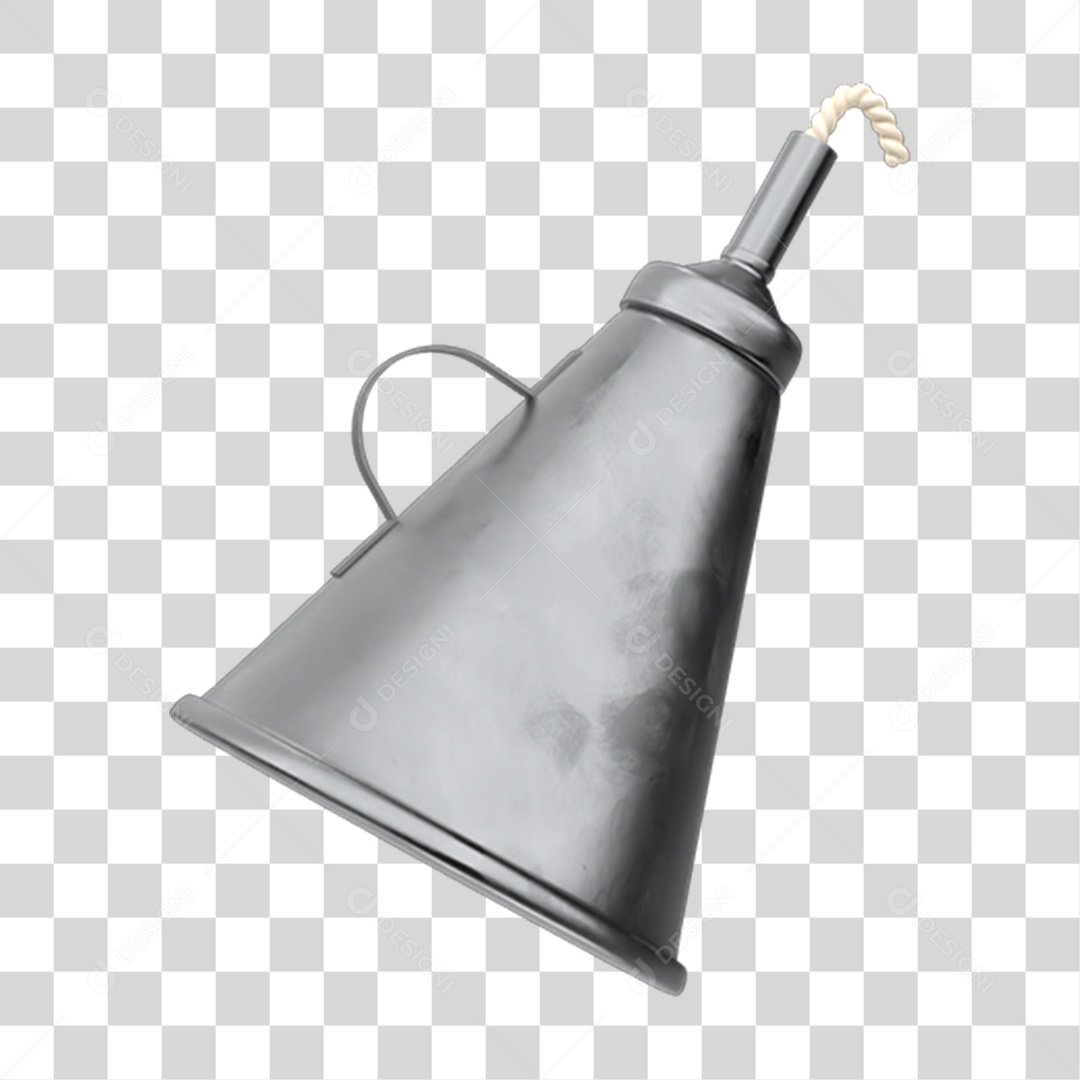 Elemento 3D Lamparina de Metal PNG Transparente