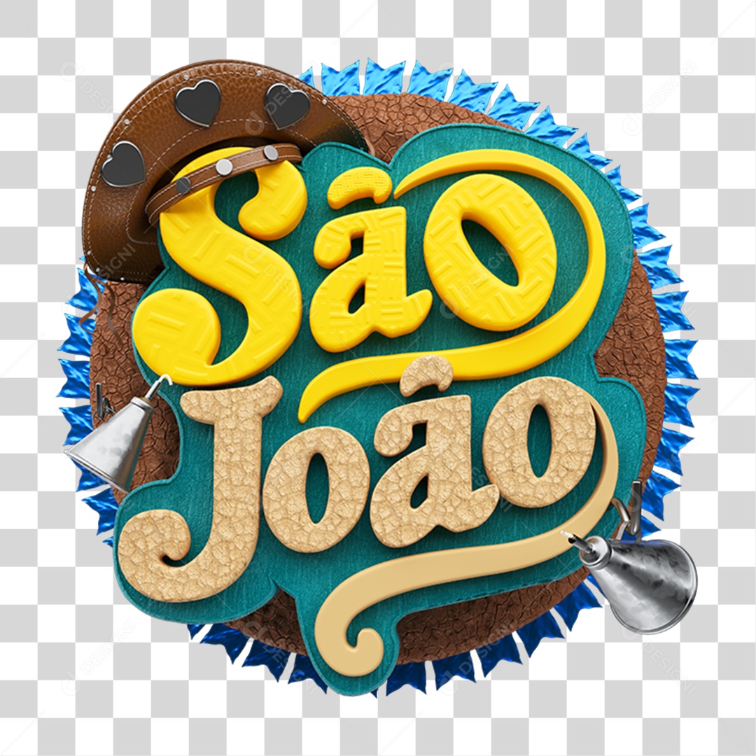 Selo 3D São João PNG Transparente