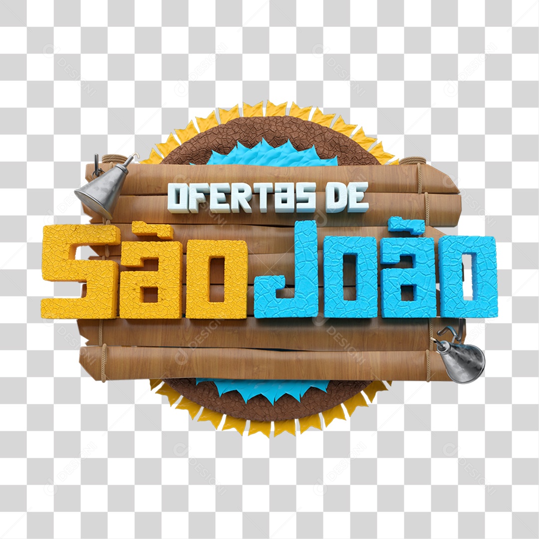 Selo 3D Ofertas de São João PNG Transparente