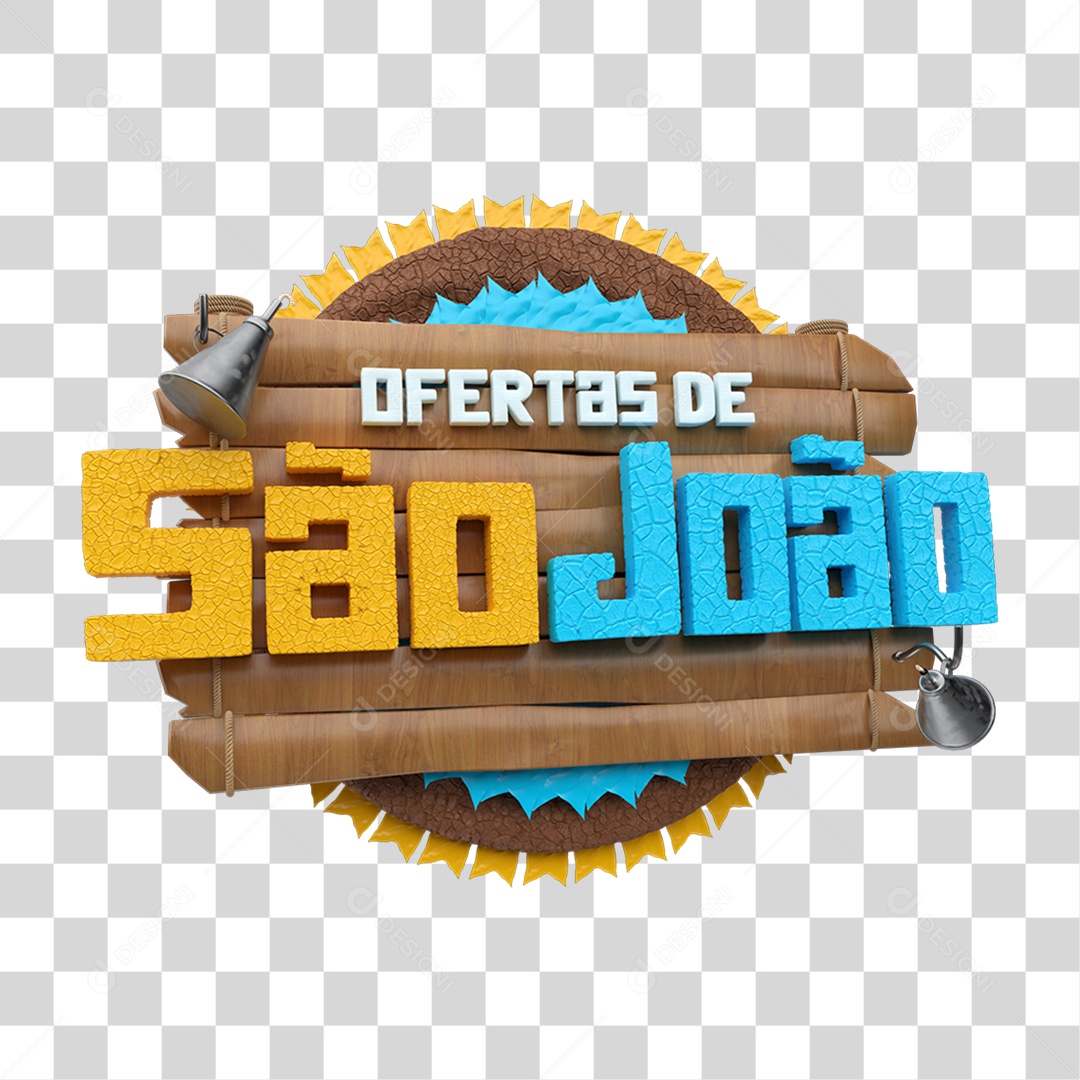 Selo 3D Ofertas de São João PNG Transparente
