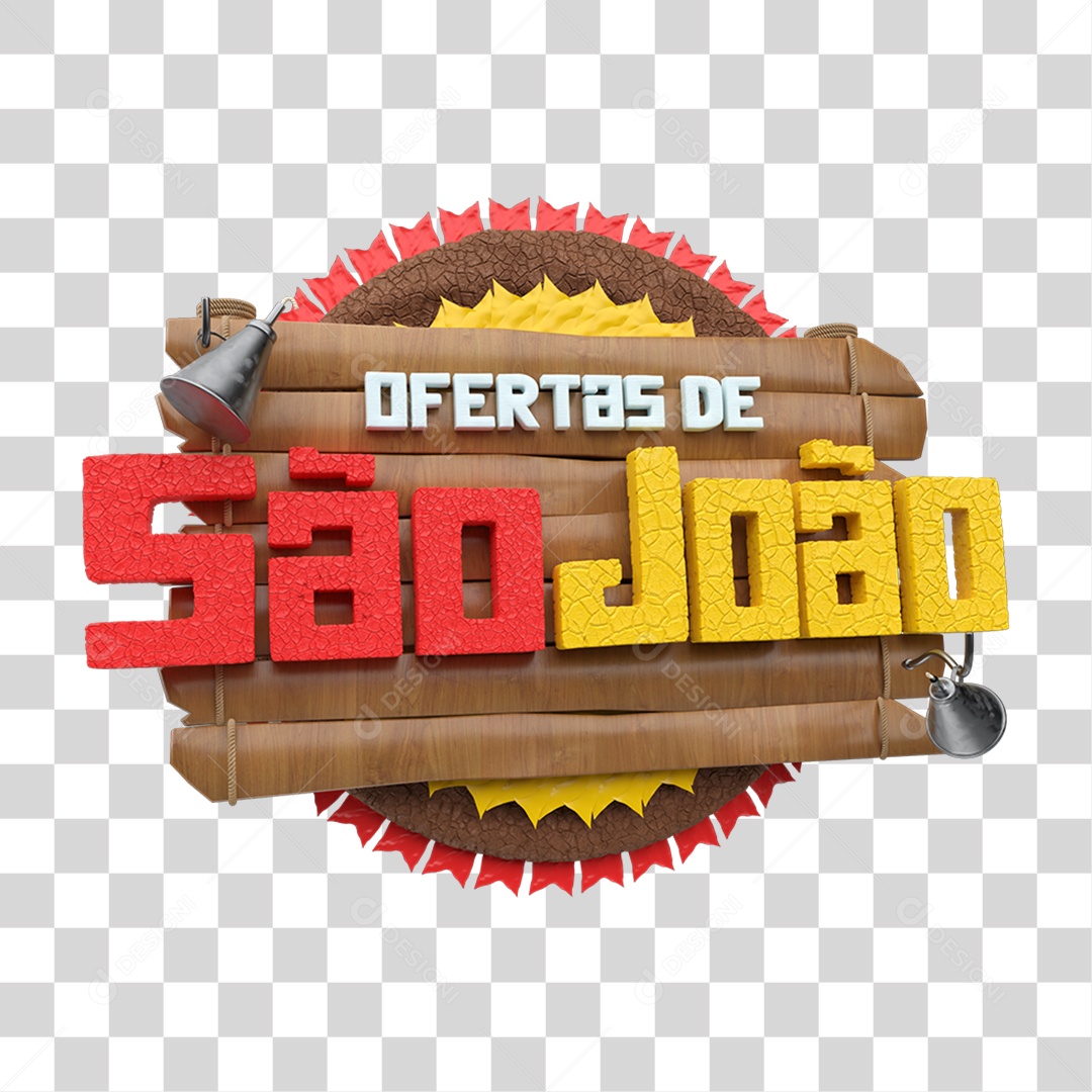Selo 3D Ofertas de São João PNG Transparente