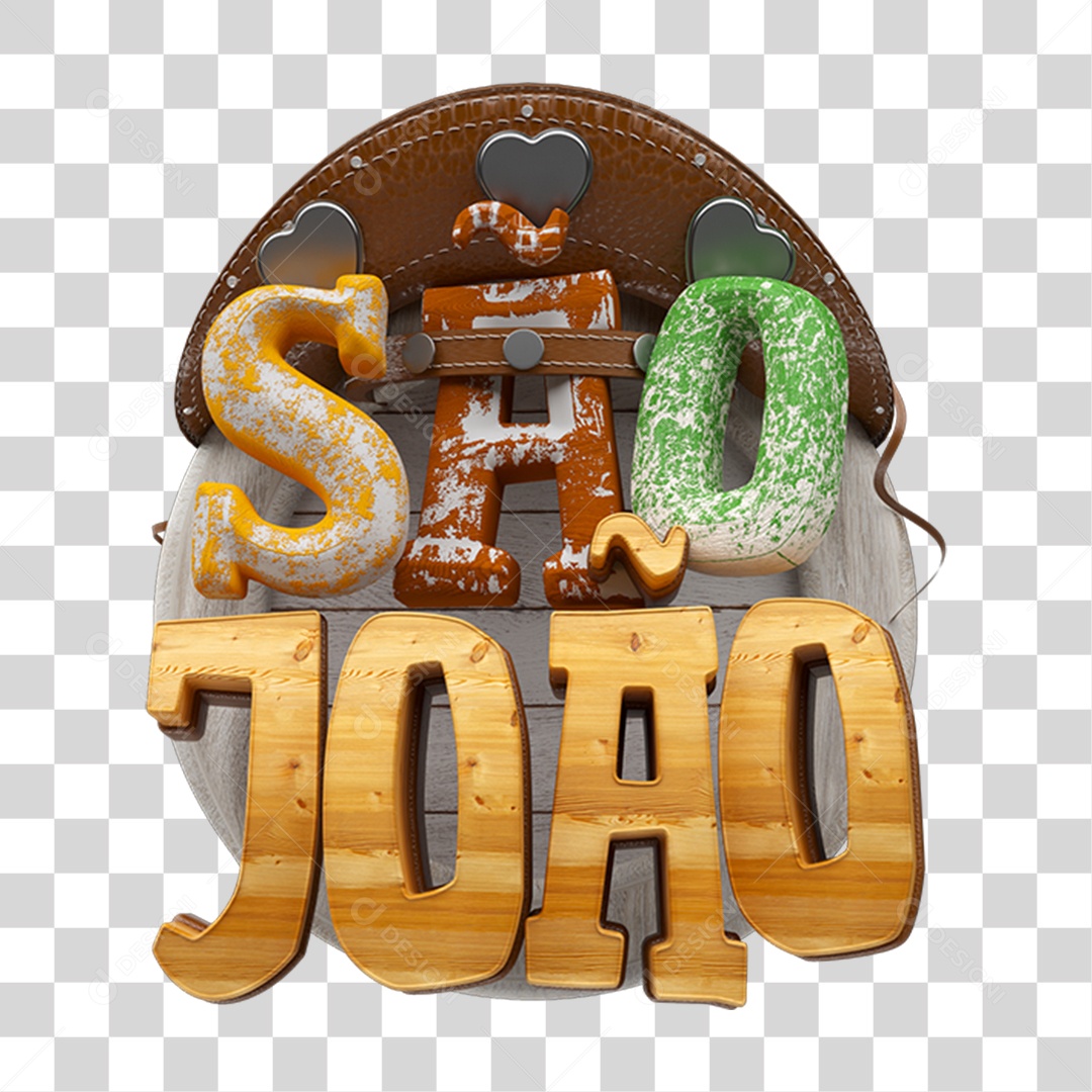 Selo 3D São João PNG Transparente